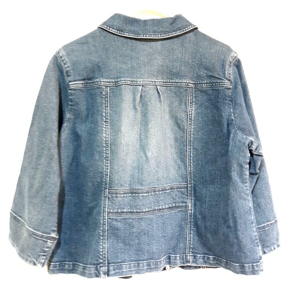 Motto Denim Jacket Button Details & Front Pockets Medium Wash Size Juniors XL - Picture 6 of 7